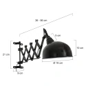 Steinhauer wall luminaire YORKSHIRE 1 flame, with switch, with plug, adjustable E27 IP20, black matt 