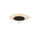 Luminaire de plafond LIDO petit, rond, indirect, perforé IP20, noir mat gradable