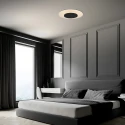 Steinhauer Luminaire de plafond LIDO grand, rond, indirect, perforé IP20, noir mat gradable