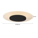 Steinhauer Luminaire de plafond LIDO grand, rond, indirect, perforé IP20, noir mat gradable