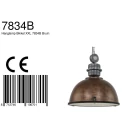 Steinhauer Luminaire à suspension BIKKEL - Ø 52CM à 1 flamme, grand E27 IP20, marron, tacheté gradable