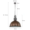 Steinhauer Luminaire à suspension BIKKEL - Ø 52CM à 1 flamme, grand E27 IP20, marron, tacheté gradable