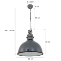 Steinhauer Luminaire à suspension BIKKEL - Ø 52CM à 1 flamme, grand E27 IP20, gris béton gradable