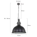 Steinhauer Luminaire à suspension BIKKEL - Ø 52CM à 1 flamme, grand E27 IP20, noir mat gradable