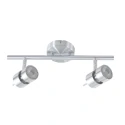 Rampe de projecteurs NATASJA à 2 flammes, Dim-To-Warm, réglable GU10 IP20, acier brossé gradable
