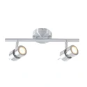 Steinhauer Rampe de projecteurs NATASJA à 2 flammes, Dim-To-Warm, réglable GU10 IP20, acier brossé gradable