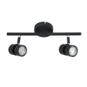 Rampe de projecteurs NATASJA à 2 flammes, Dim-To-Warm, réglable GU10 IP20, noir mat gradable