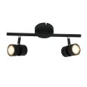 Steinhauer spotlight bar NATASJA 2 flames, Dim-To-Warm, adjustable GU10 IP20, black matt dimmable
