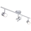 Rampe de projecteurs NATASJA 3 flammes, langue, Dim-To-Warm, réglable GU10 IP20, acier brossé gradable