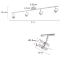 Steinhauer Rampe de projecteurs NATASJA 4 flammes, langue, Dim-To-Warm, réglable GU10 IP20, acier brossé gradable
