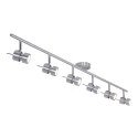 Steinhauer Rampe de projecteurs NATASJA 6 flammes, langue, Dim-To-Warm, réglable GU10 IP20, acier brossé gradable
