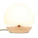 Steinhauer table lamp ANCILLA round, short, with touch dimmer G9 IP20, beech, natural colour dimmable