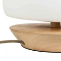 Steinhauer table lamp ANCILLA round, short, with touch dimmer G9 IP20, beech, natural colour dimmable