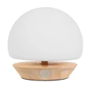 Steinhauer table lamp ANCILLA round, short, with touch dimmer G9 IP20, beech, natural colour dimmable