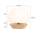 Steinhauer table lamp ANCILLA round, short, with touch dimmer G9 IP20, beech, natural colour dimmable