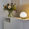 Steinhauer table lamp ANCILLA round, short, with touch dimmer G9 IP20, steel brushed dimmable