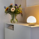 Steinhauer table lamp ANCILLA round, short, with touch dimmer G9 IP20, steel brushed dimmable