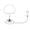 Steinhauer table lamp ANCILLA round, short, with touch dimmer G9 IP20, steel brushed dimmable