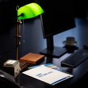 Steinhauer Lampe de table ANCILLA langue, réglable, avec chaîne d'interrupteur à tirette E27 IP20, bronze brossé 