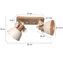 Mexlite ceiling luminaire GEARWOOD 2 flames E27 IP20, creme dimmable