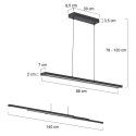 Steinhauer Steinhauer Pendant luminaire ZELENA LED, adjustable, 4 flames, black