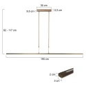 Steinhauer Steinhauer Pendant luminaire ZELENA LED, 3 flames, L:150cm, bronze