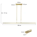 Steinhauer pendant luminaire ZELENA 3 flames IP20, gold dimmable