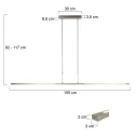 Steinhauer Steinhauer Pendant luminaire ZELENA LED, 3 flames, L:150cm, silver