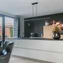 Steinhauer Luminaire à suspension ZELENA / 155CM haut bas, CCT Switch, réglable, avec variateur tactile IP20, noir mat gradable