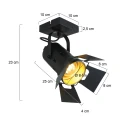 Mexlite Mexlite Spot CARRÉ, 1 flame, studio spotlight, black
