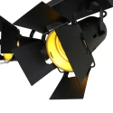 Mexlite Luminaire de plafond CARRÉ à 2 flammes, réglable E27 IP20, noir mat gradable