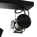 Mexlite Luminaire de plafond CARRÉ à 2 flammes, réglable E27 IP20, noir mat gradable