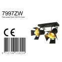 Mexlite Luminaire de plafond CARRÉ à 2 flammes, réglable E27 IP20, noir mat gradable