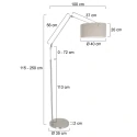 Steinhauer floor lamp PRESTIGE CHIC cylindrical, with switch, with shade, with jointed arm, with plug E27 IP20, steel brushed 