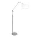 Steinhauer floor lamp PRESTIGE CHIC cylindrical, with switch, with shade, with jointed arm, with plug E27 IP20, steel brushed 