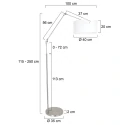 Steinhauer floor lamp PRESTIGE CHIC cylindrical, with switch, with shade, with jointed arm, with plug E27 IP20, steel brushed 