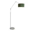 floor lamp PRESTIGE CHIC cylindrical, with switch, with shade, with jointed arm, with plug E27 IP20, steel brushed 