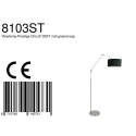 Steinhauer floor lamp PRESTIGE CHIC cylindrical, with switch, with shade, with jointed arm, with plug E27 IP20, steel brushed 