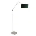 Steinhauer floor lamp PRESTIGE CHIC cylindrical, with switch, with shade, with jointed arm, with plug E27 IP20, steel brushed 