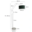 Steinhauer floor lamp PRESTIGE CHIC cylindrical, with switch, with shade, with jointed arm, with plug E27 IP20, steel brushed 