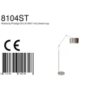 Steinhauer floor lamp PRESTIGE CHIC cylindrical, with switch, with shade, with jointed arm, with plug E27 IP20, steel brushed 