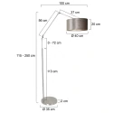 Steinhauer floor lamp PRESTIGE CHIC cylindrical, with switch, with shade, with jointed arm, with plug E27 IP20, steel brushed 