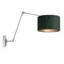 wall luminaire PRESTIGE CHIC cylindrical, with switch, with shade, with jointed arm, with plug E27 IP20, steel brushed dimmable