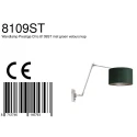 Steinhauer wall luminaire PRESTIGE CHIC cylindrical, with switch, with shade, with jointed arm, with plug E27 IP20, steel brushed dimmable