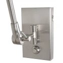 Steinhauer wall luminaire PRESTIGE CHIC cylindrical, with switch, with shade, with jointed arm, with plug E27 IP20, steel brushed dimmable