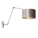 wall luminaire PRESTIGE CHIC cylindrical, with switch, with shade, with jointed arm, with plug E27 IP20, steel brushed dimmable