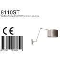 Steinhauer wall luminaire PRESTIGE CHIC cylindrical, with switch, with shade, with jointed arm, with plug E27 IP20, steel brushed dimmable