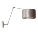 Steinhauer wall luminaire PRESTIGE CHIC cylindrical, with switch, with shade, with jointed arm, with plug E27 IP20, steel brushed dimmable