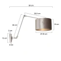 Steinhauer wall luminaire PRESTIGE CHIC cylindrical, with switch, with shade, with jointed arm, with plug E27 IP20, steel brushed dimmable