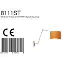 wall luminaire PRESTIGE CHIC cylindrical, with switch, with shade, with jointed arm, with plug E27 IP20, steel brushed dimmable